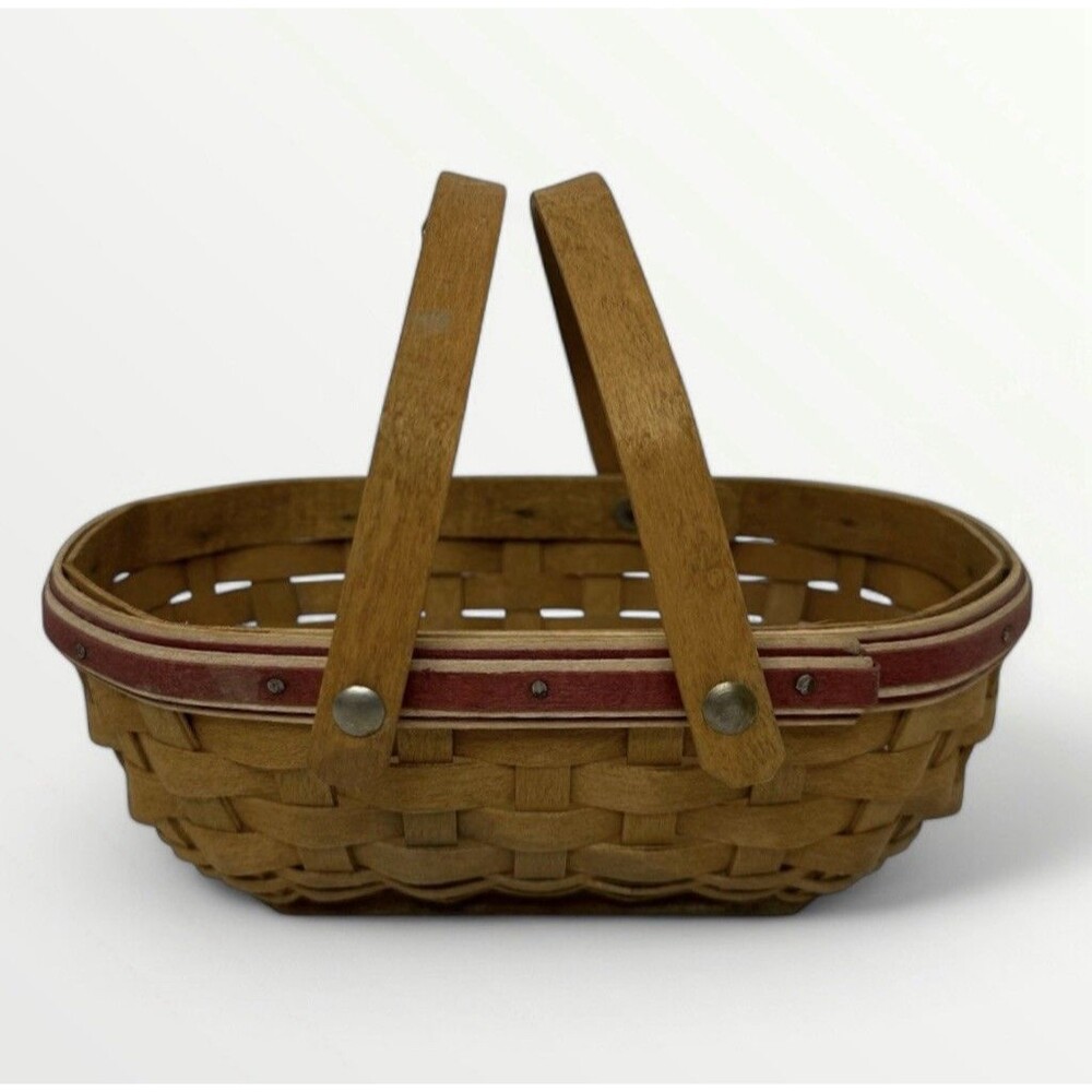 Longaberger Basket Tree Trimming Natures Berry 2006 Red‎ Trim 2 Handle USA